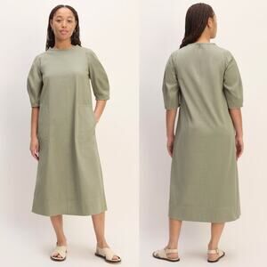 Everlane Women’s Dress Short-Sleeve Puff Midi Green Size XL